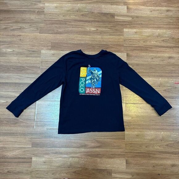 U.S. Polo Assn Long Sleeve Blue T-shirt | Youth size XL (14-16)H - Picture 5 of 9